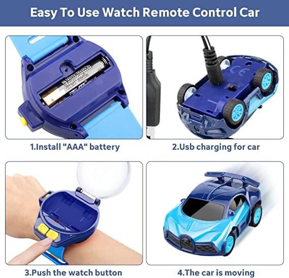Watch Car Toy Dustproof Mini Remote Control Car Watch USB Charging