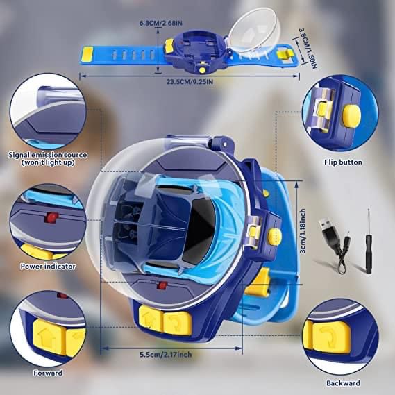 Watch Car Toy Dustproof Mini Remote Control Car Watch USB Charging