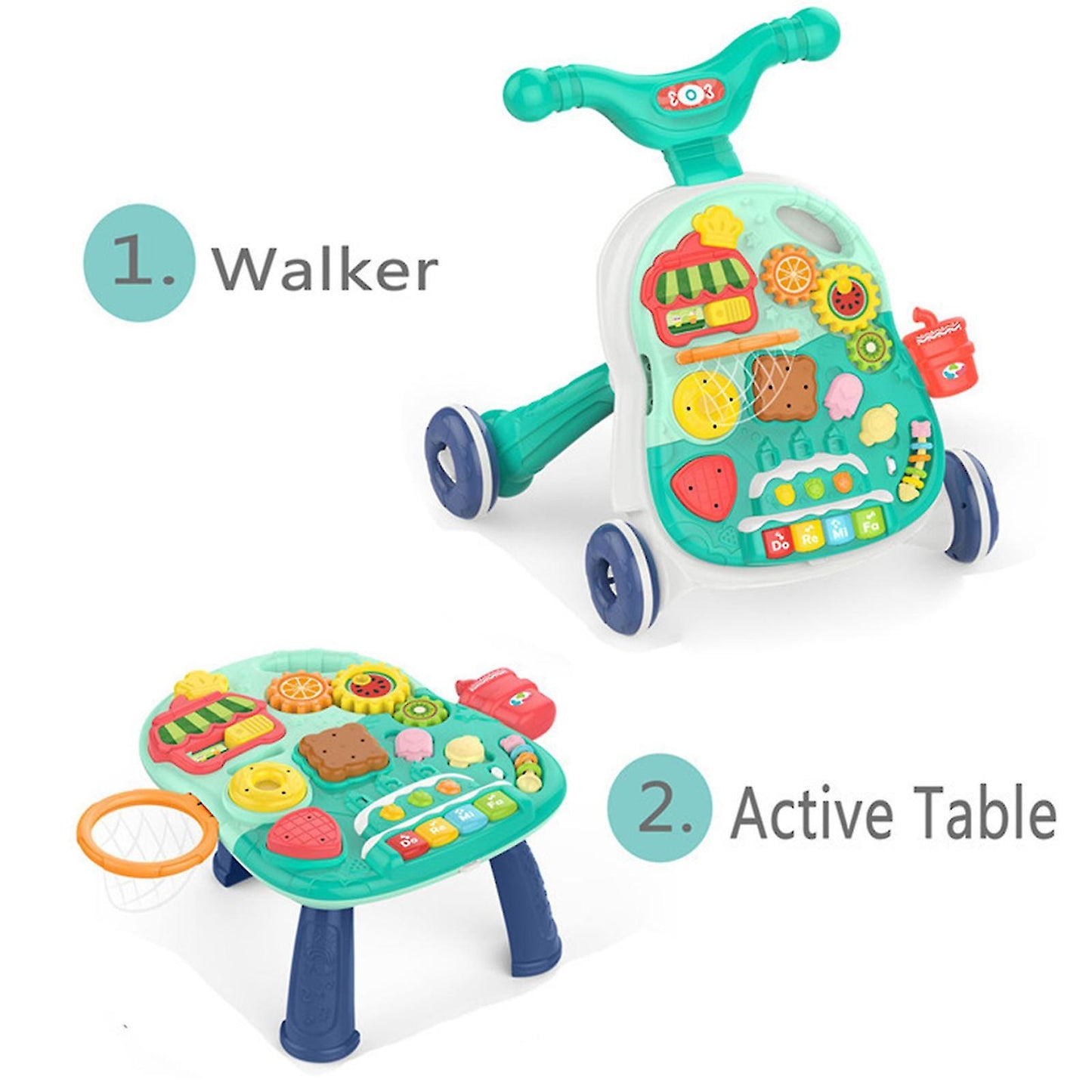 2 IN 1 WALKER & ACTIVITY TABLE