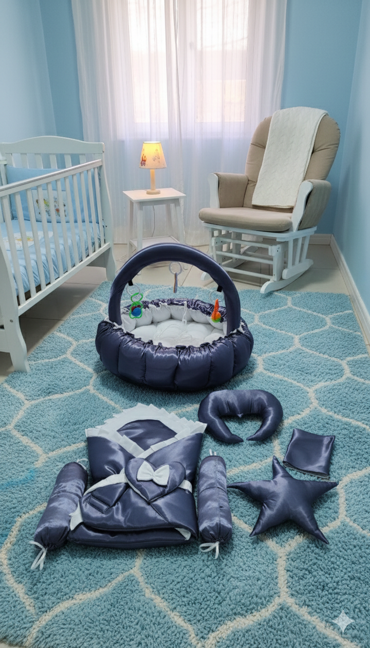 Silk 8 Piece Snuggle Bed Set | Complete New Born Essentials Kit Produc ...