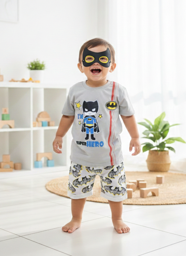 BATMAN SUIT FOR BOYS WITH BATMAN EYE MASK – Hamza Mothercare