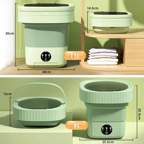 "11L Foldable Washing Machine – Lightweight & Compact | Ideal for Baby Laundry, Camping & Travel"