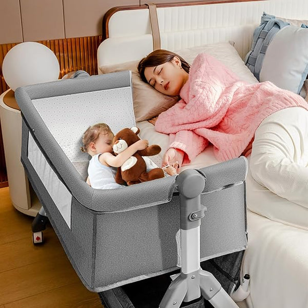 3-in-1 Adjustable Baby Cradle –Bedside Sleeper, and Travel Crib