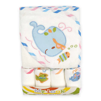 Baby Bath Towel Whale 5 Pcs