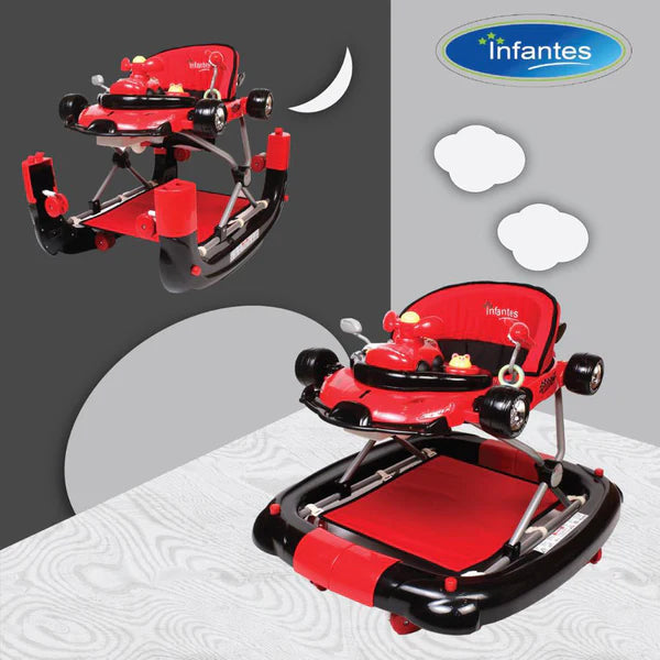 Infantes Baby Walker+Rocker (2in1) Red