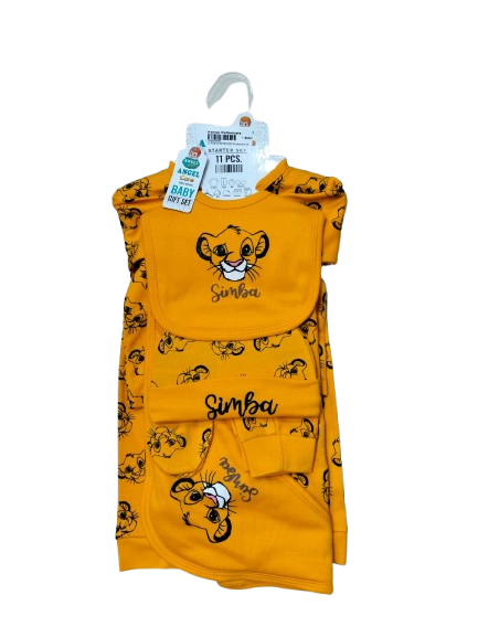 Baby 11-Piece Gift Set – Soft Cotton Newborn Clothing Set with Cute Lion Cub Print (Simba Theme)