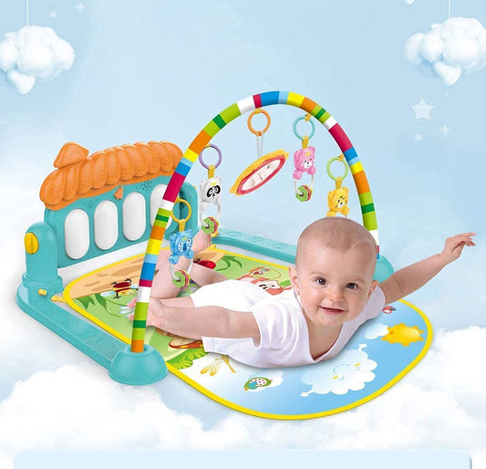 3 in 1 Baby Toddler Activity Play Gym Piano Fitness Rack Mat Play Gym