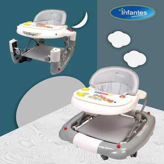 Infantes Baby Walker+Rocker 2in1 Grey & White