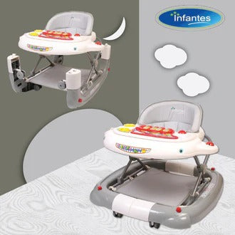 Infantes Baby Walker+Rocker 2in1 Grey & White