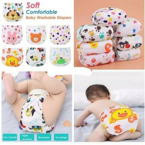 Reusable Adjustable Baby Washable Diapers with out inner Printed