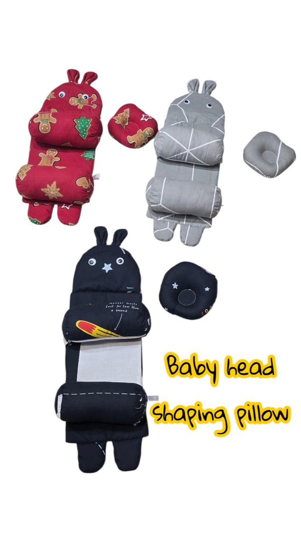 Baby Head Shaping Pillow with Full Body Support – Soft & Breathable Cushion for Newborns | Anti-Flat Head Design (0–12 Months)