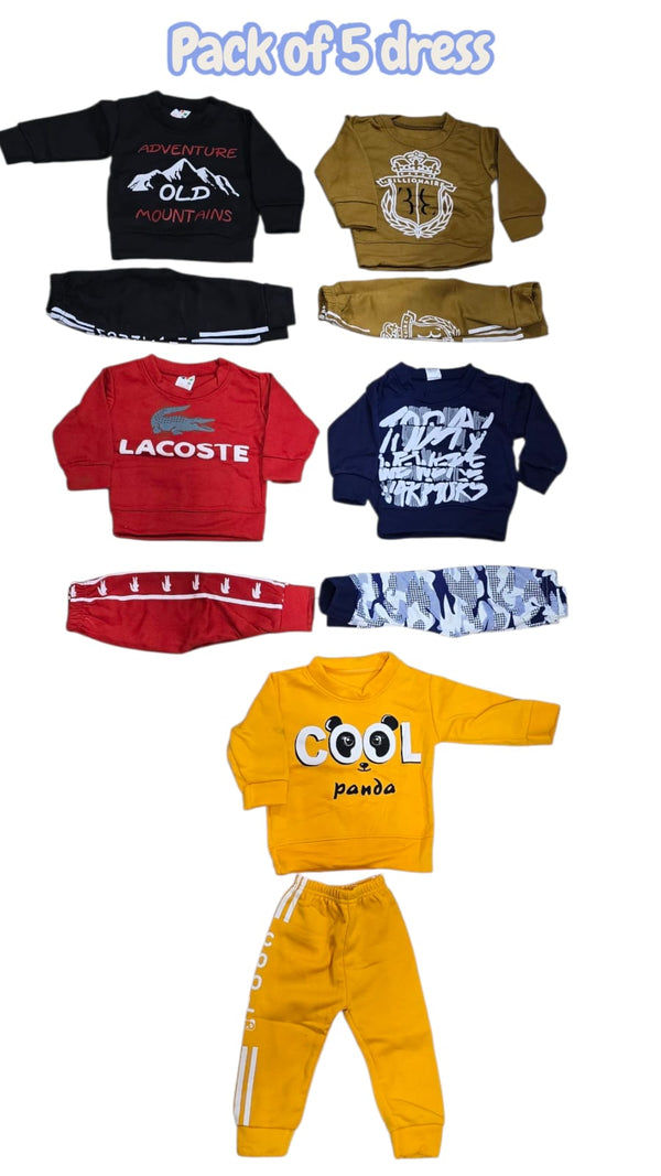 Pack of 5 Track Suits – Comfortable & Stylish Sportswear Set ( Random Colour)