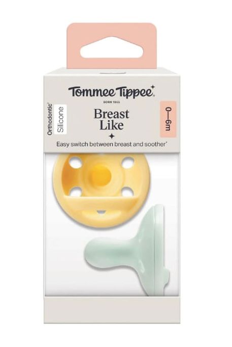 Tommee Tippee Breast-Like Soother – Orthodontic Silicone Pacifier for 0-6 Months