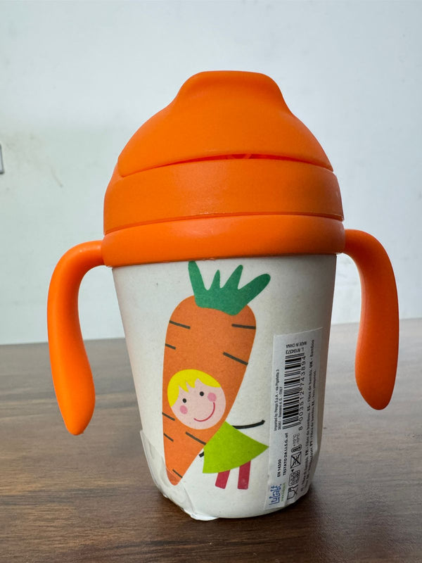 Bamboo Sippy Cup with Handles – Carrot Design for Toddlers