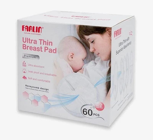 Farlin Ultra-Thin Disposable Breast Pads – Super Absorbent, Leak-Proof & Breathable Nursing Pads for Breastfeeding Moms 60 pcs