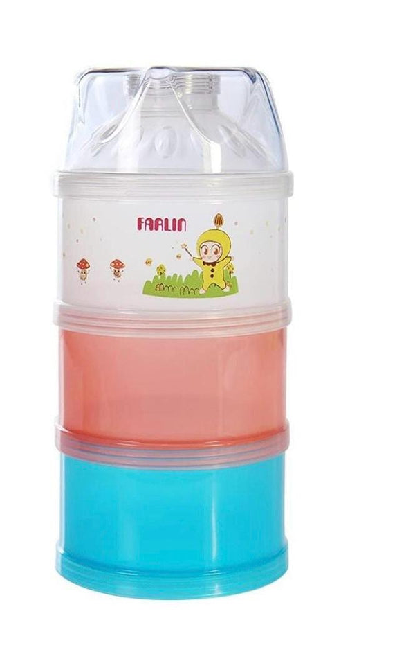 Farlin Milk Powder Container – 3-Layer Portable Formula Dispenser | BPA-Free, Leak-Proof Storage for Baby Milk & Snacks