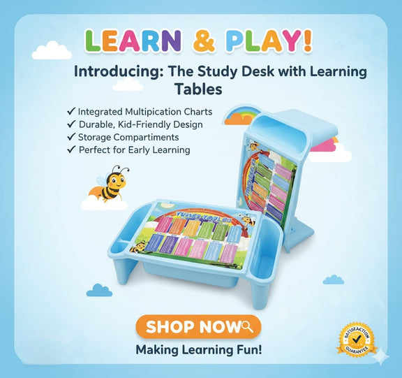 Kids Study Table – Portable Drawing & Activity Desk with Smart Storage ...