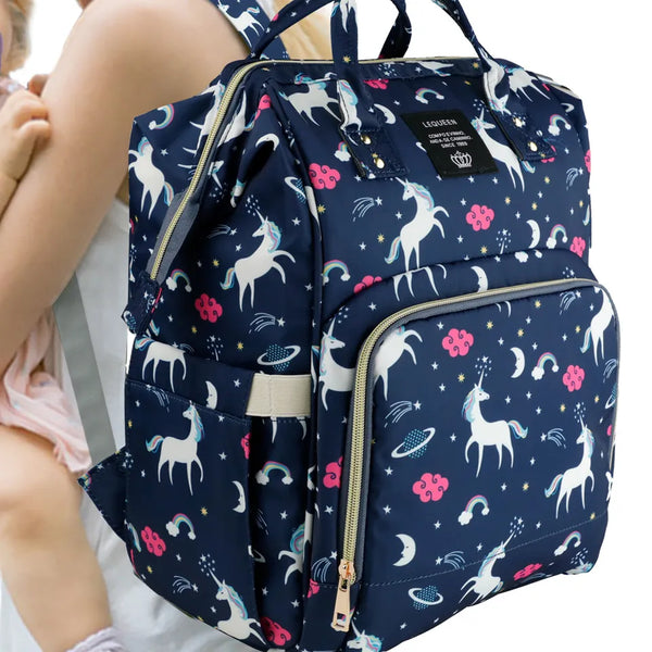 Unicorn Diaper Backpack Navy Blue